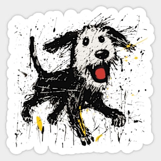 Feeling Good : an happy dog Sticker